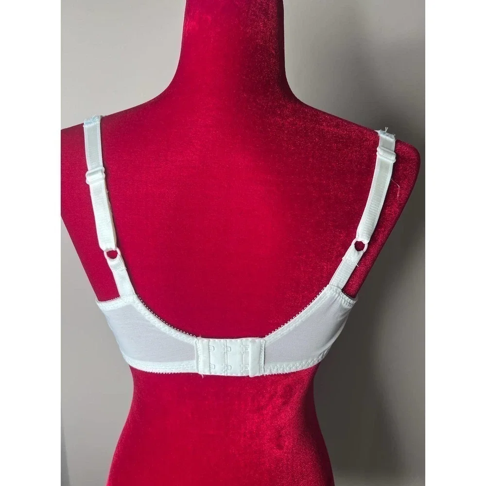 NWT Bali Lift‎ Full Support underwire bra 36C white blue